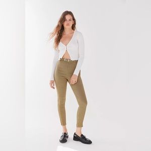 Urban Outfitters Neve High Waisted Houndstooth Plaid Skinny Ankle Cigarette Pant